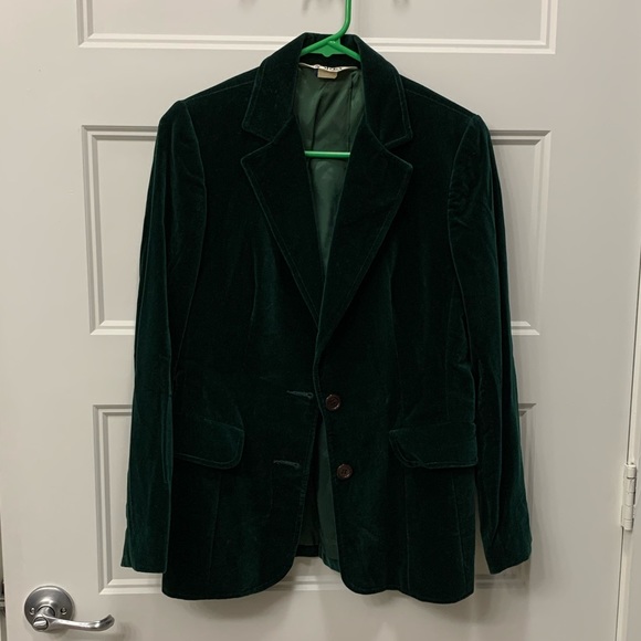 Vintage Koret Made in USA Dark Emerald Velvet Blazer - Picture 5 of 8